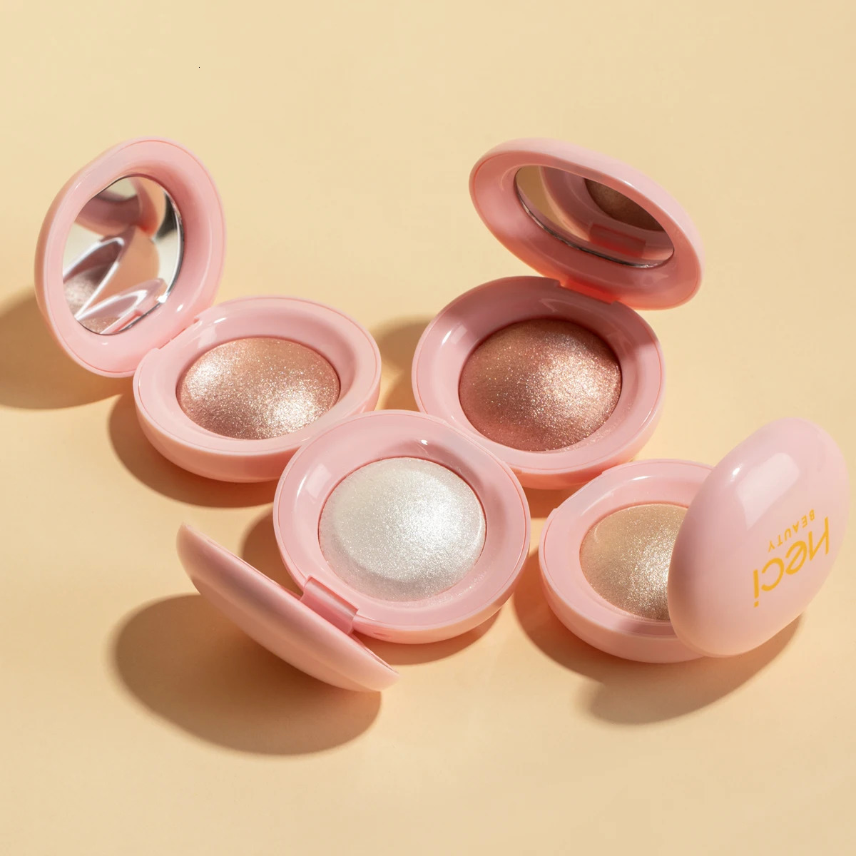 Mini body face Highlighters 4-Color High-Shine Pastel Highlighter Palette Radiant Long-Lasting Glow Pressed Powder Bronzer 240627
