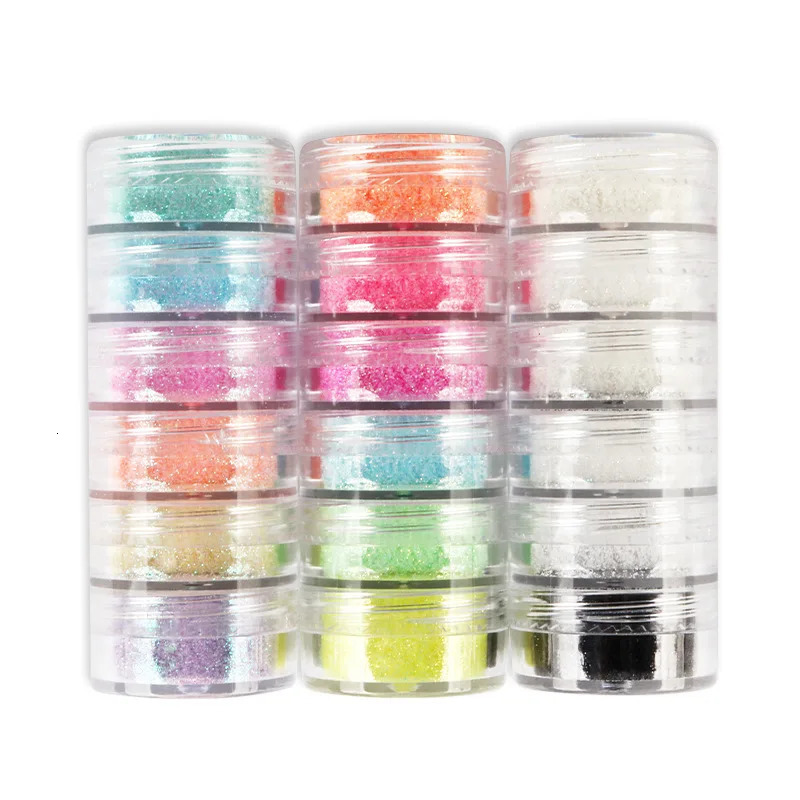 6 Colors Set Candy Sweater Effect Nail Glitter Sparkly Sugar Dust Powder Chrome Pigment For Manicure Polish Nail Art Decorations 240627