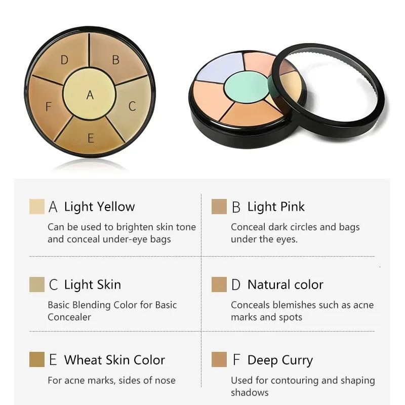 3/6-color Concealer Palette with/No Brush Cream Texture Moisturizer Concealer Modify Enhance Contours Lasting Makeup Waterproof 240627