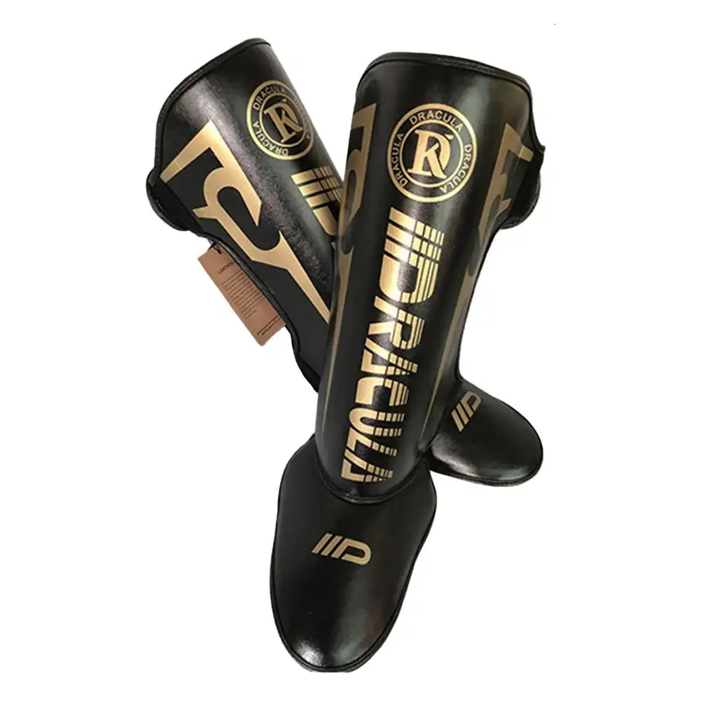 1 Pair High-Quality PU Leather Boxing Shin Guards Ankle Protector MMA Muay Thai Training Leg Warmers Light Kicking Shin Pads 240625