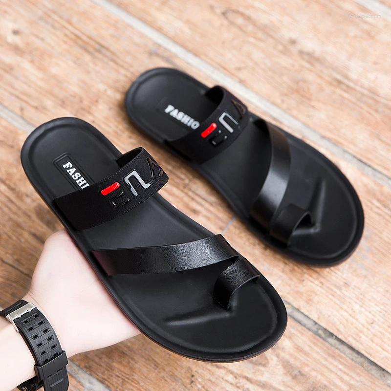 Slippers 2024 Summer Genuine Leather Sandals Men Fashion Brand Quality Gladiator Beach Big Size 44 Casual