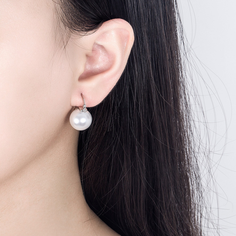 925 Sterling Silver Earring White Pearl 18k Gold Earring Engagement Party Jewelry Gift For Women