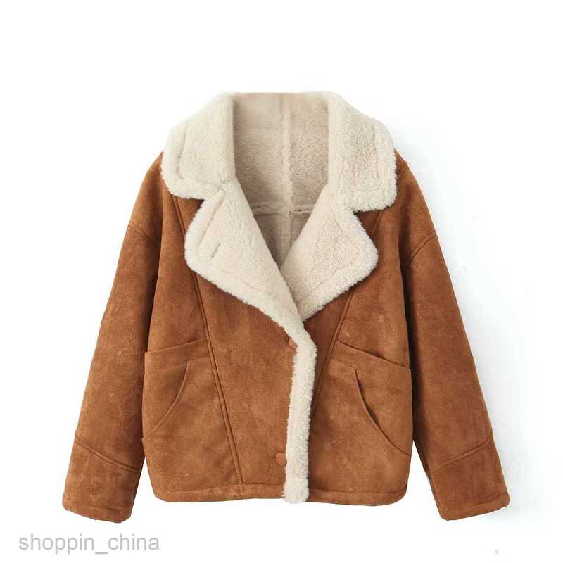 Women Jackets Coats Autumn/Winter New Women's Fashion Loose and Warm Lamb Wool Coat D79245