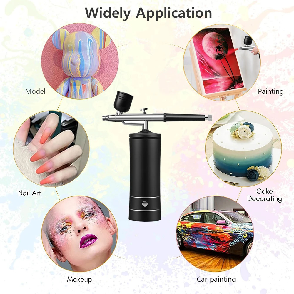 Airbrush Nail Art Painting Kit with Compressor Mini Airbrush for Nail Art Cake Painting Portable Hand Sprayer Gun Airbrush Nail 240627