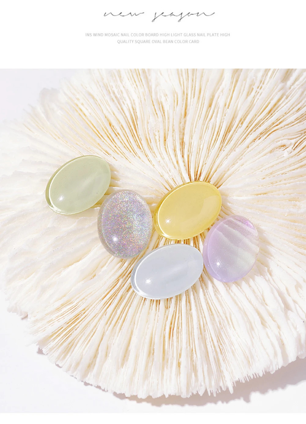 Glass Color Card Transparent Tips Clear Round Nail Tips Flat Back UV Gel Polish For Display Color Card Chart Nails Art Tools 240627