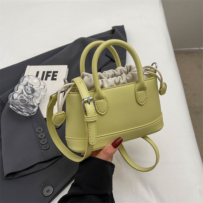 Fashion Drawstring Bucket Handbags for Women 2024 New Summer Simple Casual Shoulder Bags Korean Versatile Crossbody Bag H6.28#32
