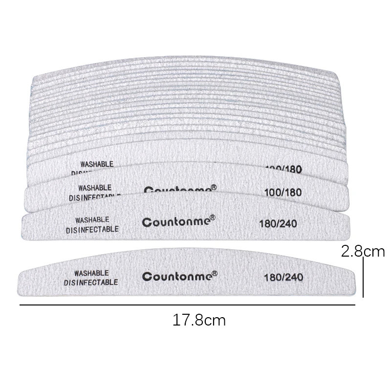 10pcs/Lot Professional Wooden Nail Files 180/240 Buffer 100/180 Grey Boat Wood Sandpaper Block Gel Polisher Sanding Nail Files 240627