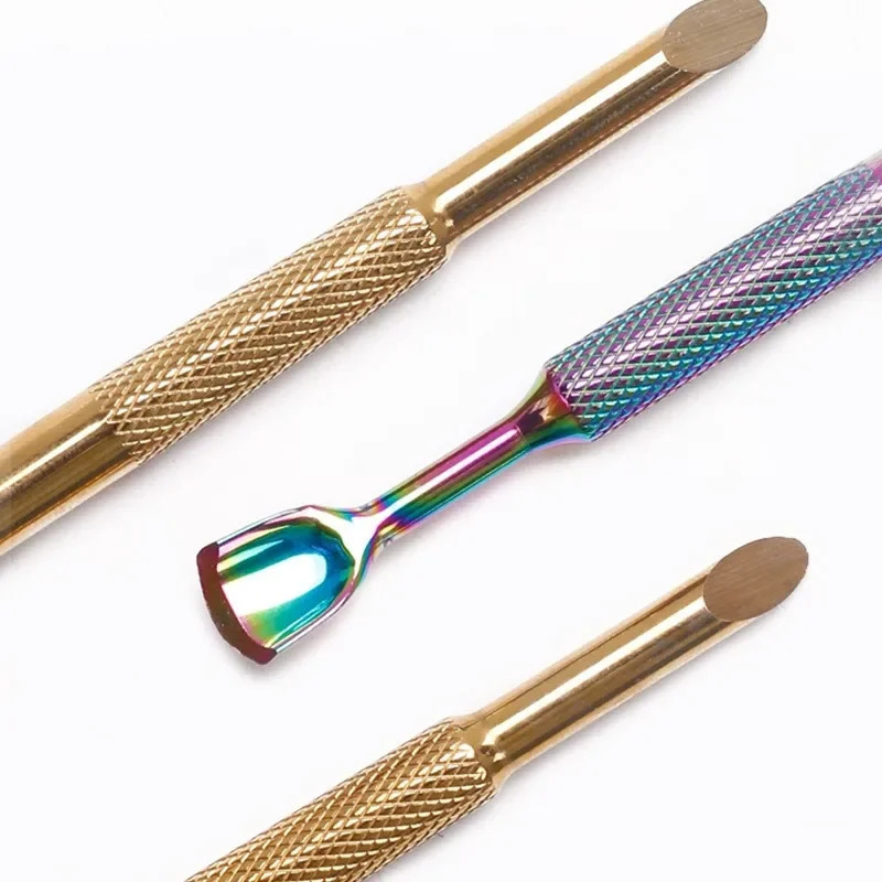 1pcs Nail Double-ended Stainless Steel Cuticle Pusher Dead Skin Push r Round Arc Knife Edge To Peel Off The Manicure Tool 240627