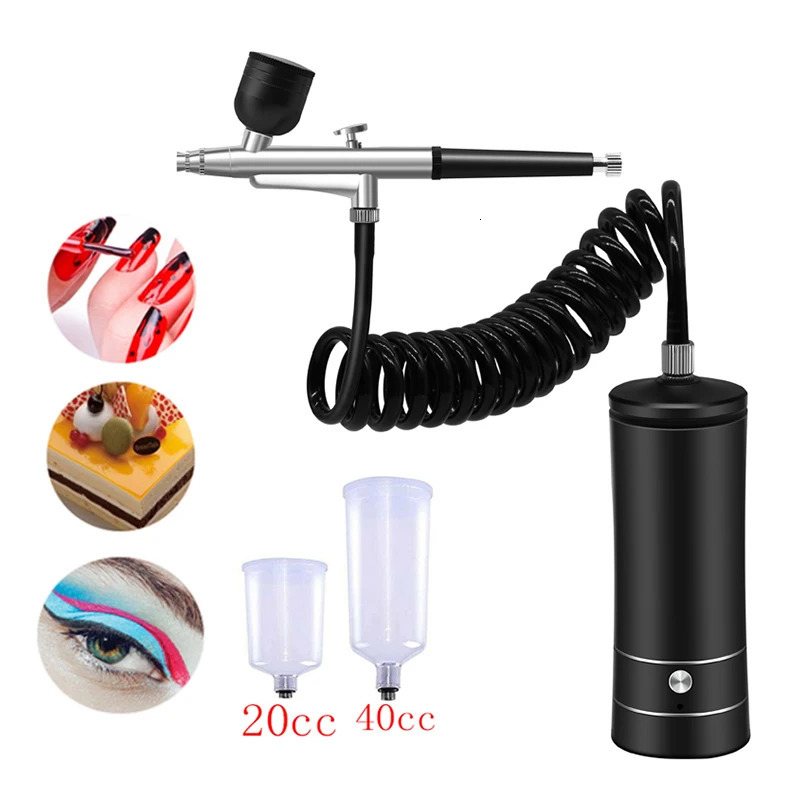 Airbrush Nail With Compressor Portable Air brush Nails Compressor For Nail Art Paint Painting Crafts Airbrush Compressor Kit 240627