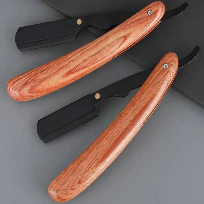 Beard Shaver Rosewood Fold Stainless Steel Beard Shaver Shave The Face Portable Folding Shaver For Men 240627