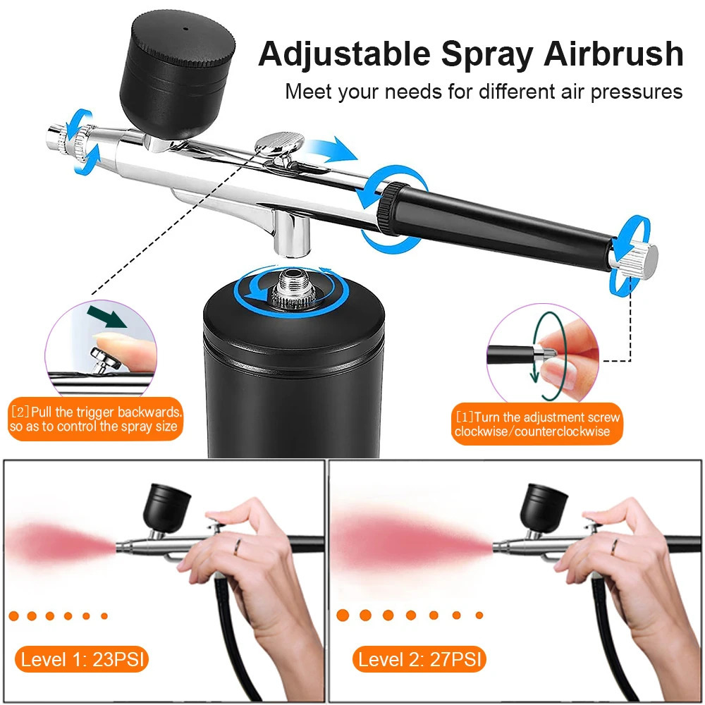 Airbrush Nails Art Painting Compressor Portable Air Brush Cake Paint Spray Gun Cordless Mini Airbrush For Nail Decoration Makeup 240627