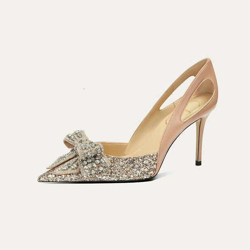 2023 New Dress Bridal Pumps Engagement Wedding Shoes Bridesmaid Butterfly-Knot High Heels Kq3