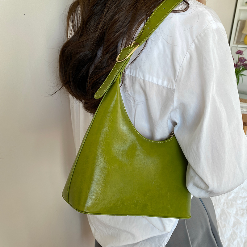 Fashion Underarm Women's 2022 New Bag Korean Simple Black Green Chic Handbags Retro All-Match Shoulder Bags H6.28#42.7