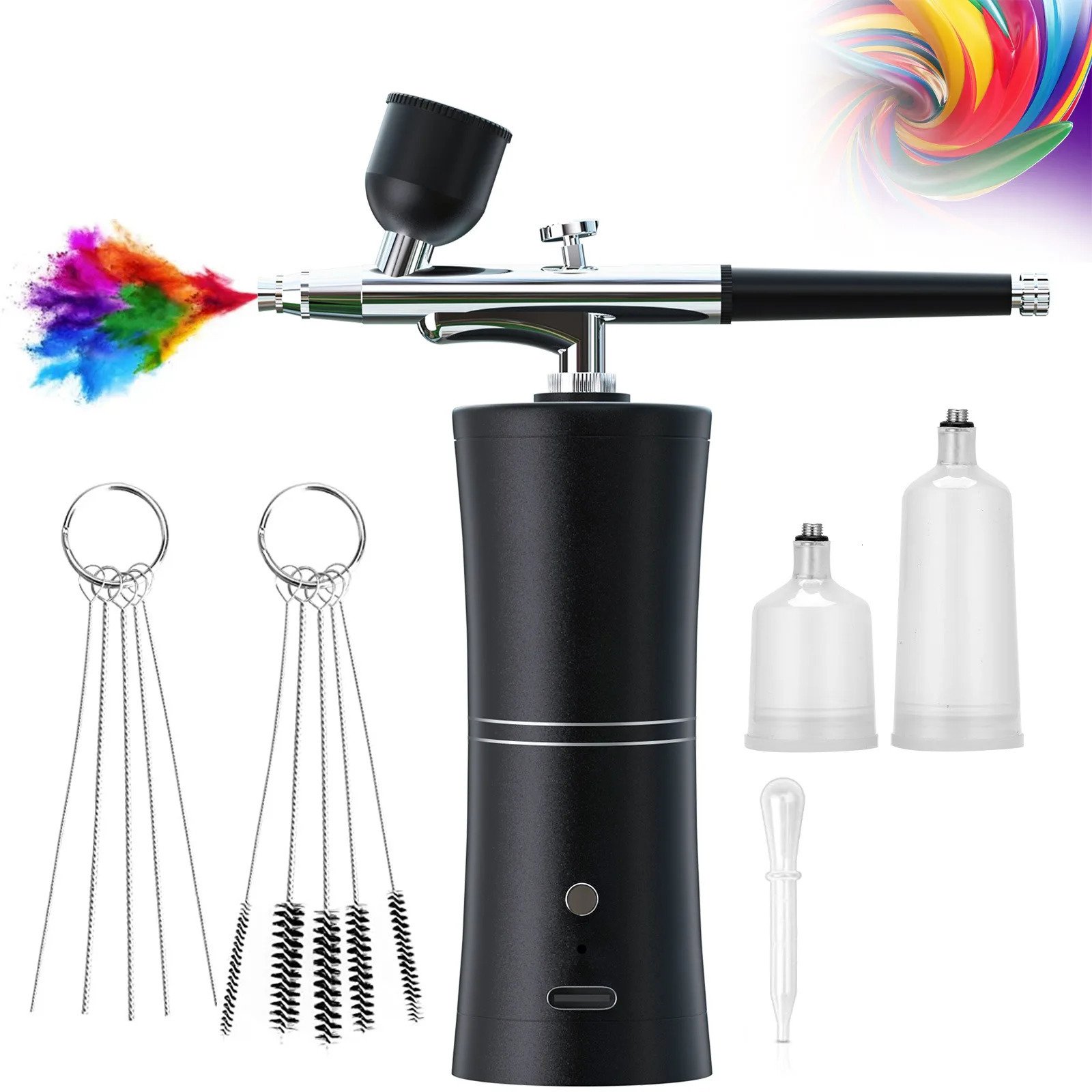 Wireless Airbrush With Compressor Rechargeable Kit Air-Brush Spray Gun Airbrush For Face Beauty Nail Art Tattoo Craft Cake Paint 240627