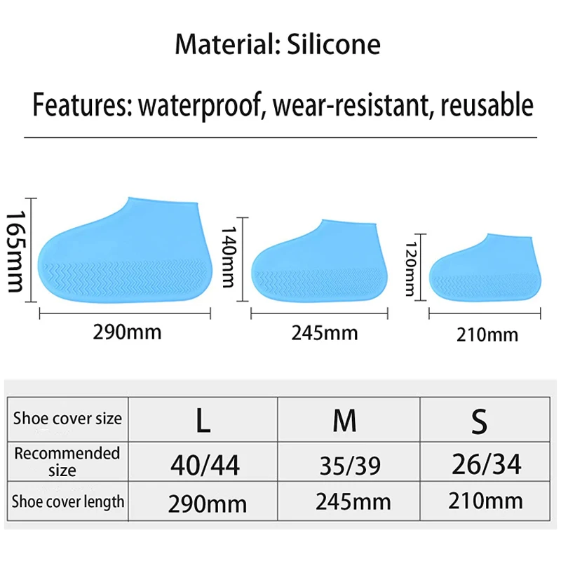 6 color Vintage Rubber Boot Reusable Waterproof Rain Shoes Cover Non-Slip Silicone Overshoes Boot Cover Unisex Shoes Accessories