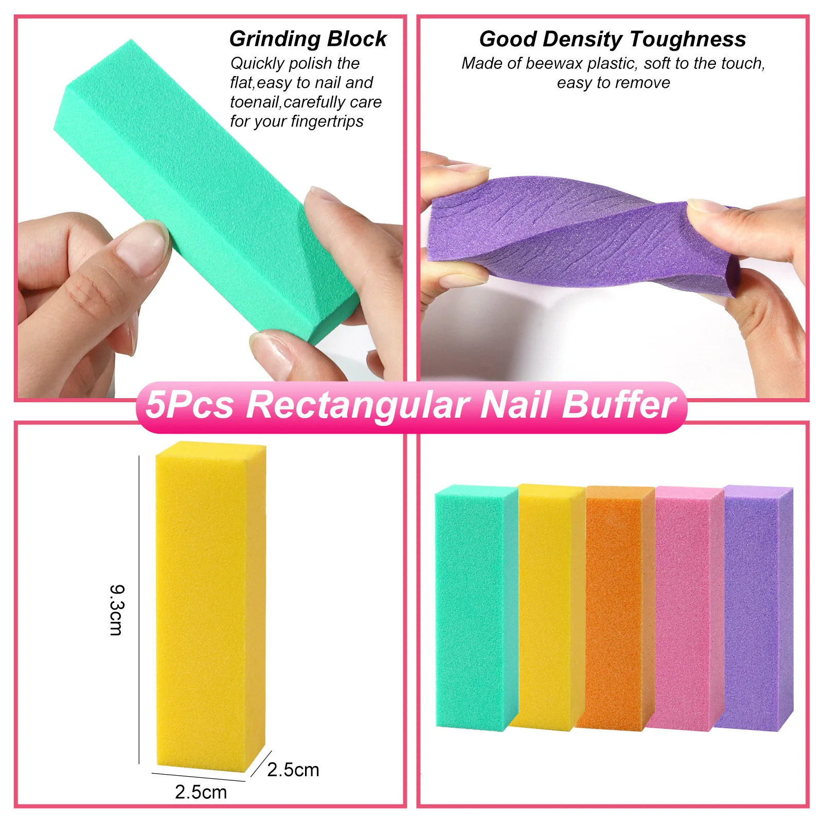 18pcs/set Nail Buffer Professional Sand Sponge Nail Files Manicure UV Gel Nails Polisher Set Brush Acrylic Nail Kit Salon Tools 240627