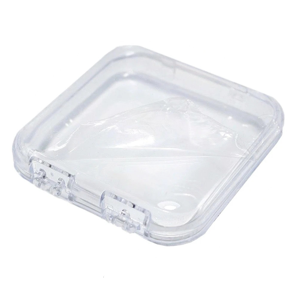 10 Pieces Empty Transparent Press On Nail Packaging Box Wholesale Portable 75x75mm Acrylic Nail Tips Organizer Display Manicure 240627