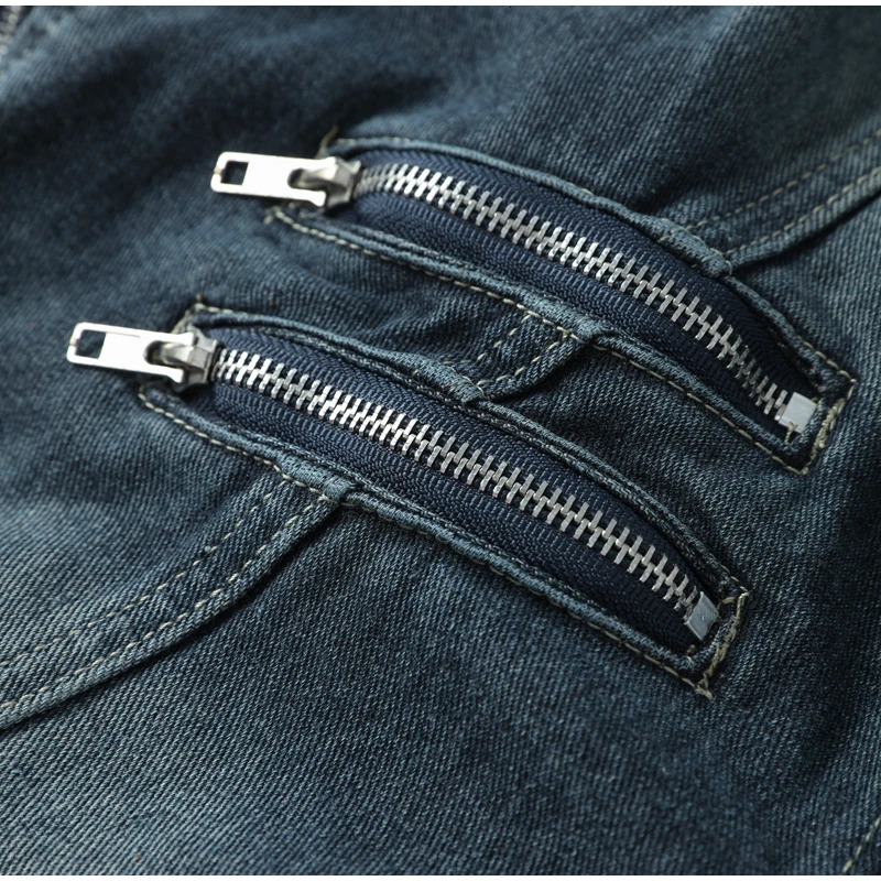 American Jeans Jacket Men Oneck Oversized Vintage Moto Denim Casual Men Outwear Autumn Patchwork Zipper High Street Male Coat 240618