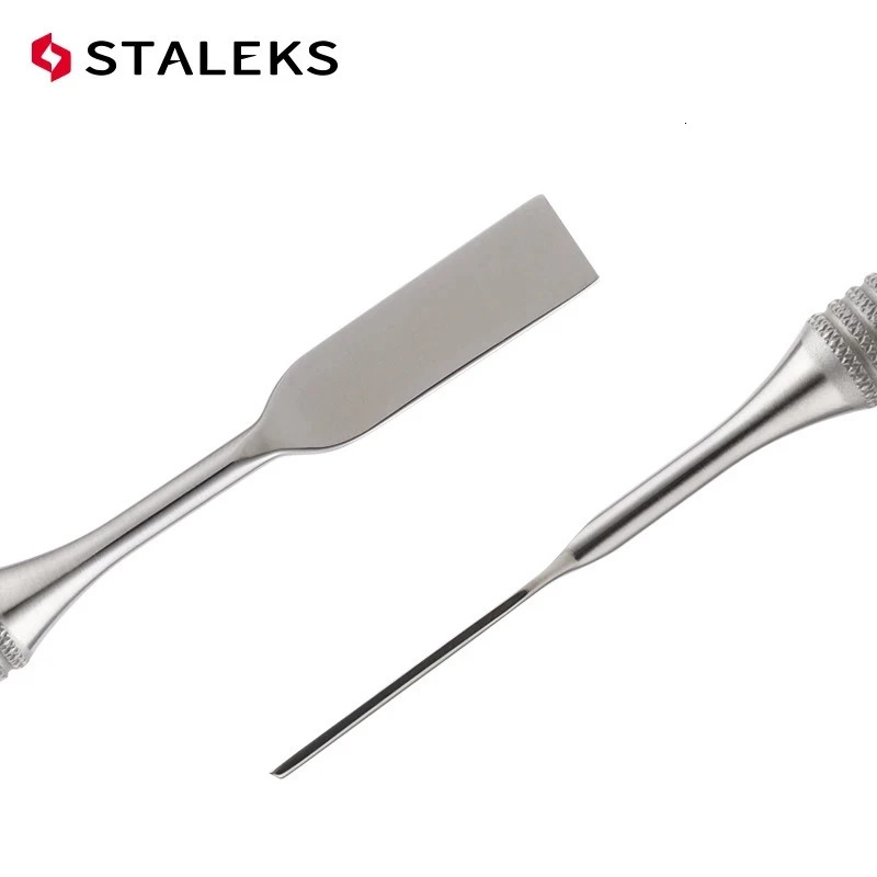 STALEKS Manicure Dead Skin Double-Headed Steel Push Ring-shaped Push Flat Push Nail Tool blackhead removal Tools PE-51-1 240627