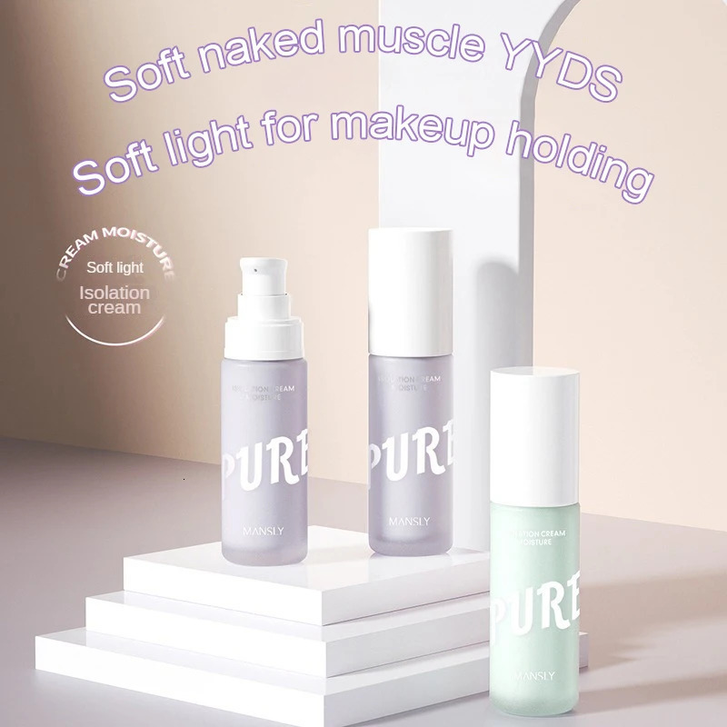 MANSLY Isolation BB Cream Purple Invisible Pore Makeup Front Cream Primer Maquiagem Moisturizer Before Makeup Base Cosmetic 240627