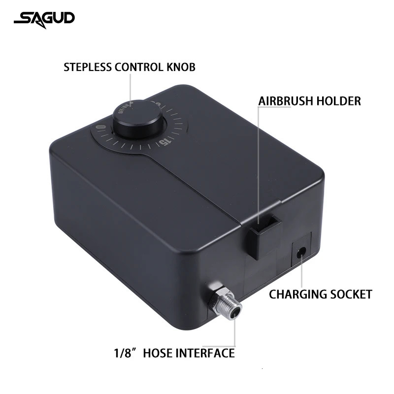 Airbrush with Compressor Kit Dual-Action Spray Gun 0.m Nozzle Accessories for Nail Art Model Cake Shoes Painting Airbrush Set 240627