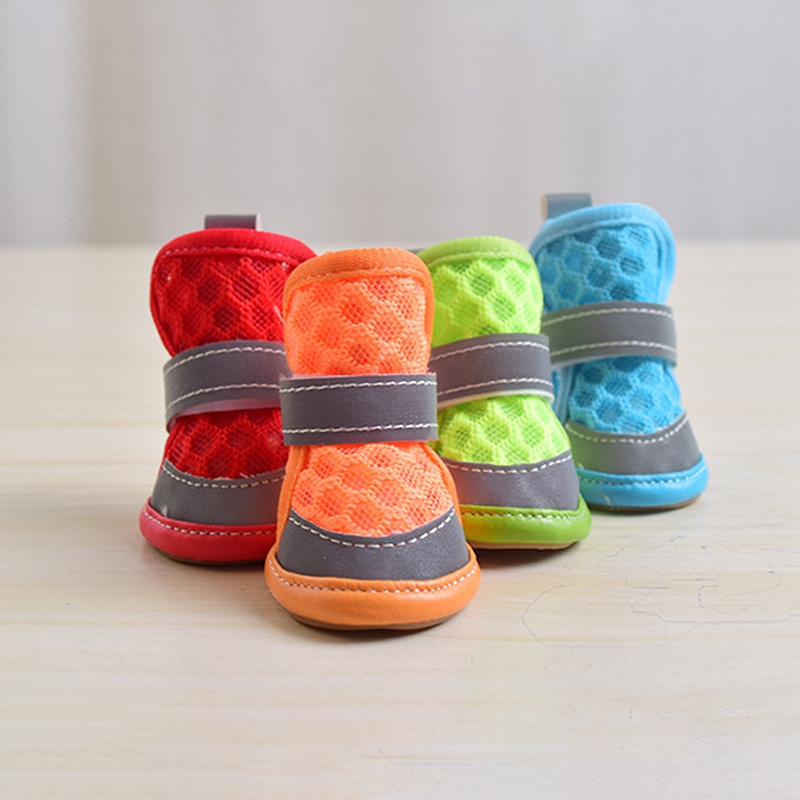 Summer Pet Dog Boots Breathable Mesh Pet Dog Shoes Soft Bottom Anti-slip Dog Booties for Puppy Chihuahua Zapatos Para Perro