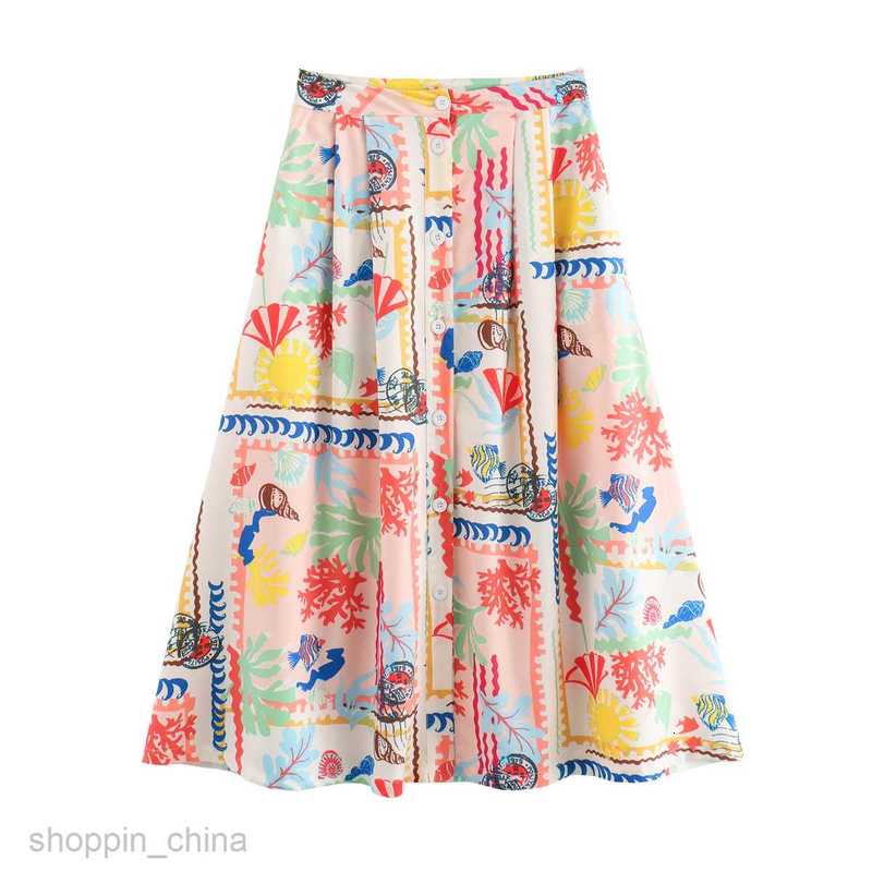 Basic Casual Women Dresses Women's clothing summer patchwork printed top patchwork printed cape skirt casual set B69046