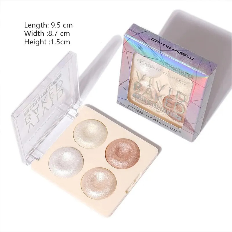 -Selling Four-Color Pearlescent Baked Powder High-Gloss Eye Shadow Con Blush Baked Powder Makeup Eye Shadow Palette 240627