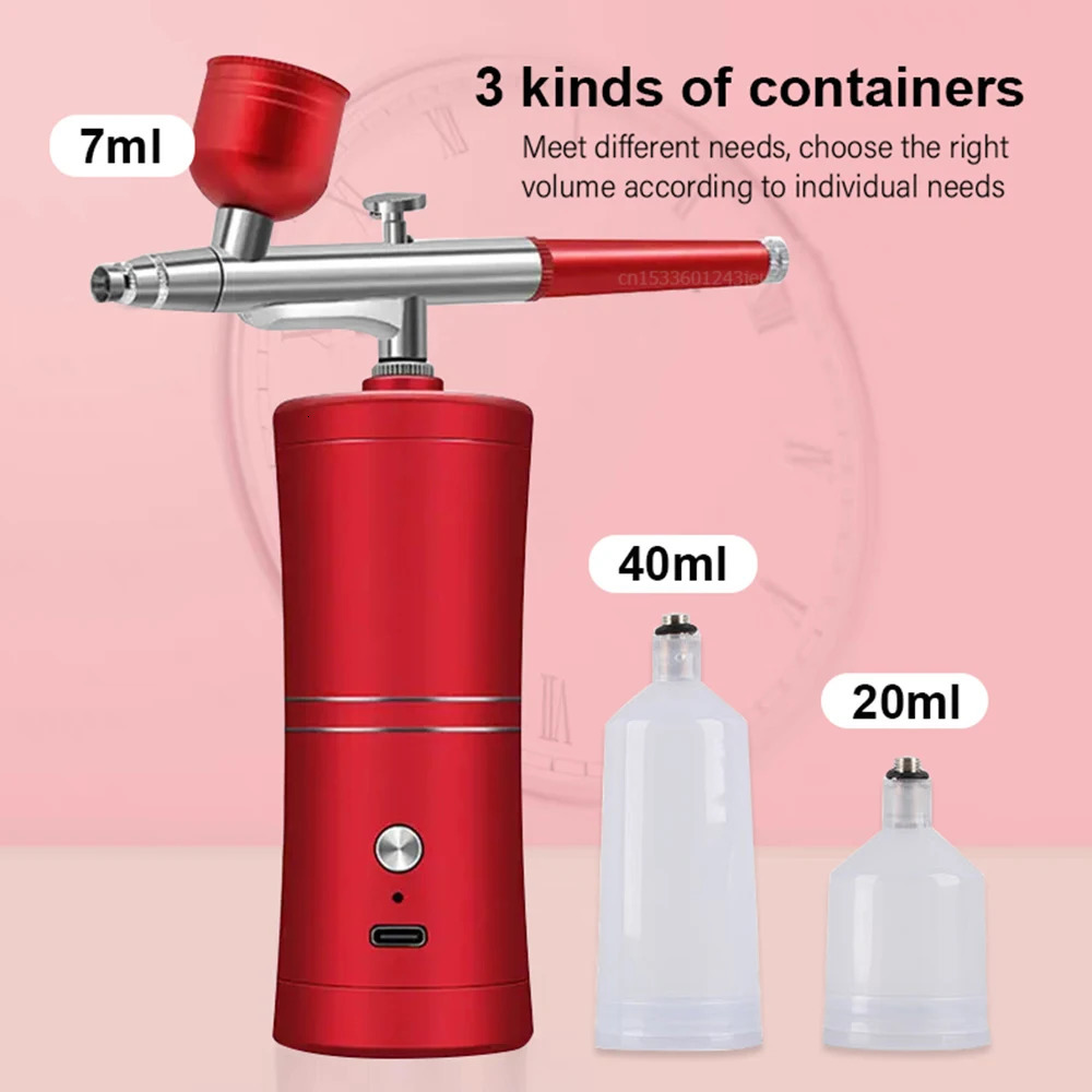 Airbrush Nail With Compressor Portable Airbrush For Nails Cake Painting Crafts Mini Airbrush Nail Art Paint Spray Gun Compressor 240627