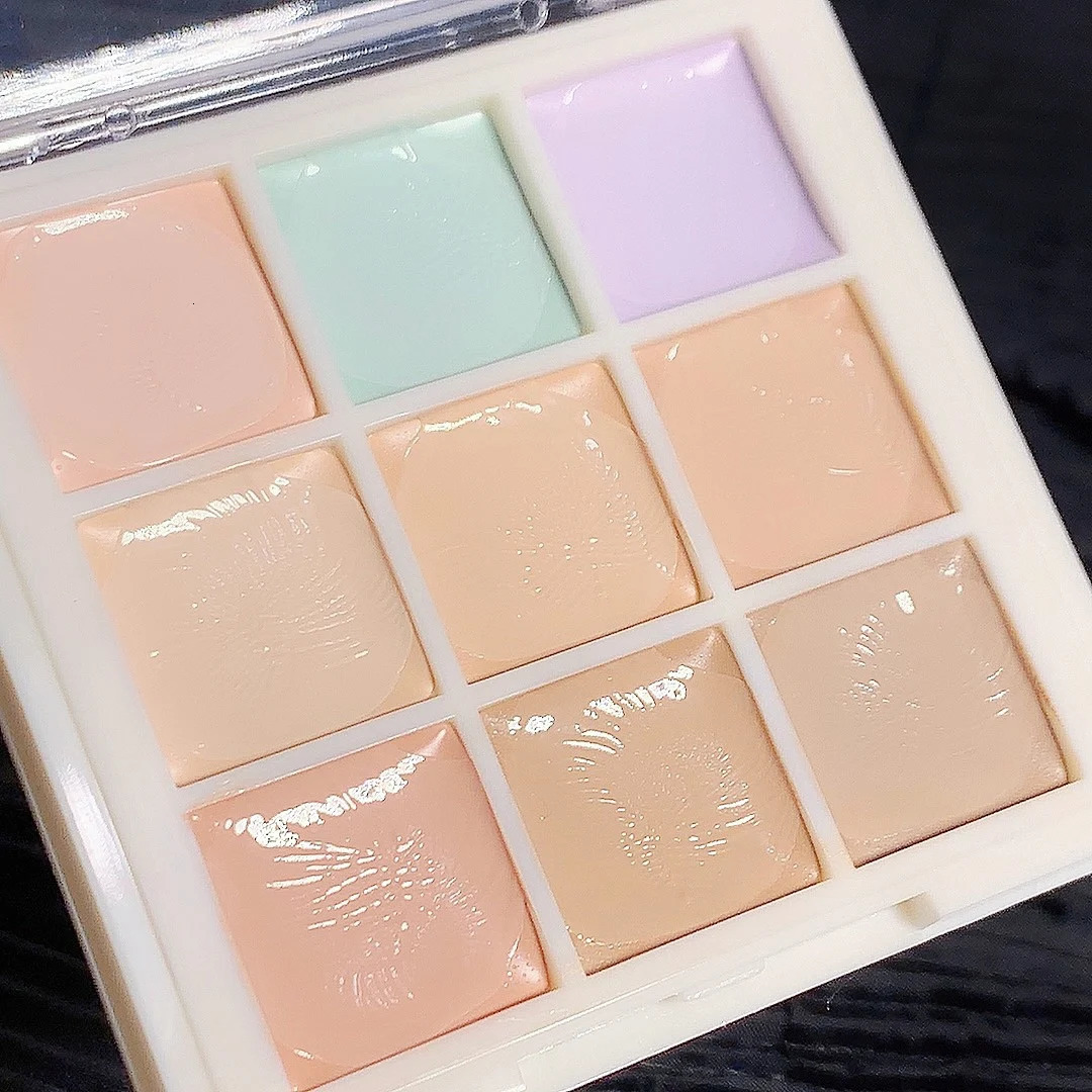 Professional 9 Colors Concealer Palette Covers Dark Circles Waterproof Moisturize Lasting Face Contour Base Makeup Cosmetic 240627