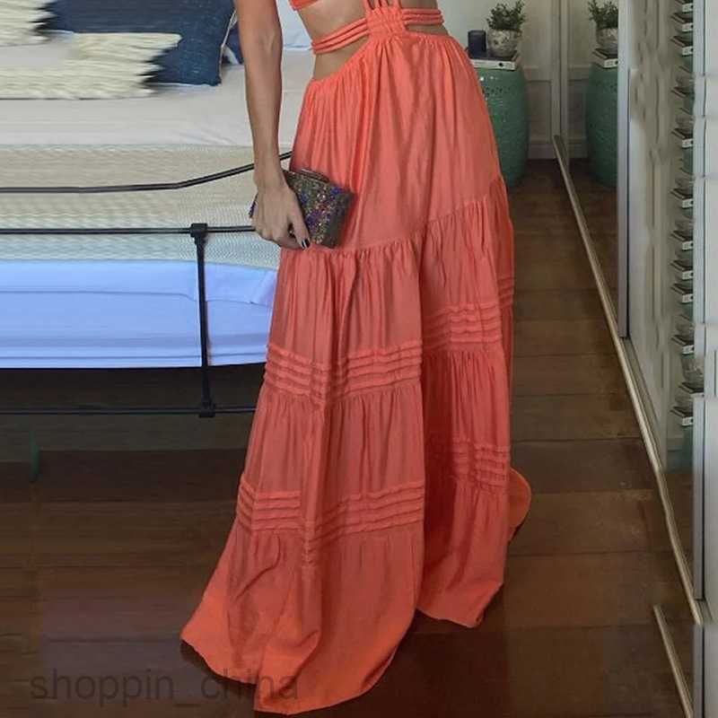 Basic Casual Women Dresses Women's Dress Autumn New Sleeveless Hollow Solid Color Dress