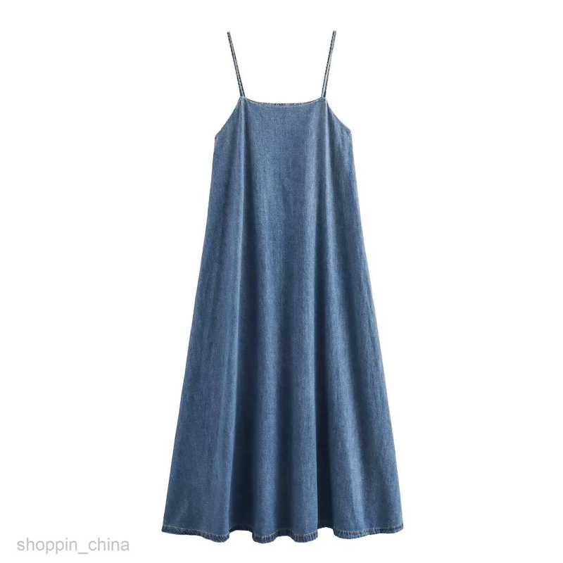 Basic Casual Dresses Women skirt women's summer denim style temperament backless suspender dress midi dress for women