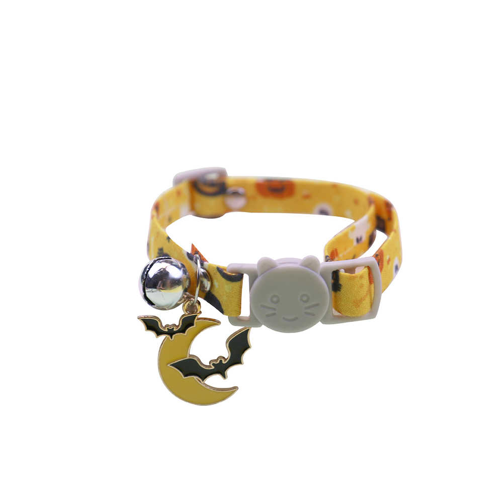 Pet Halloween Cat Collar Cat Adjustable Collar with Bell & Metal Charm Easter Ornament Accessories Supplies for Cats and Puppies