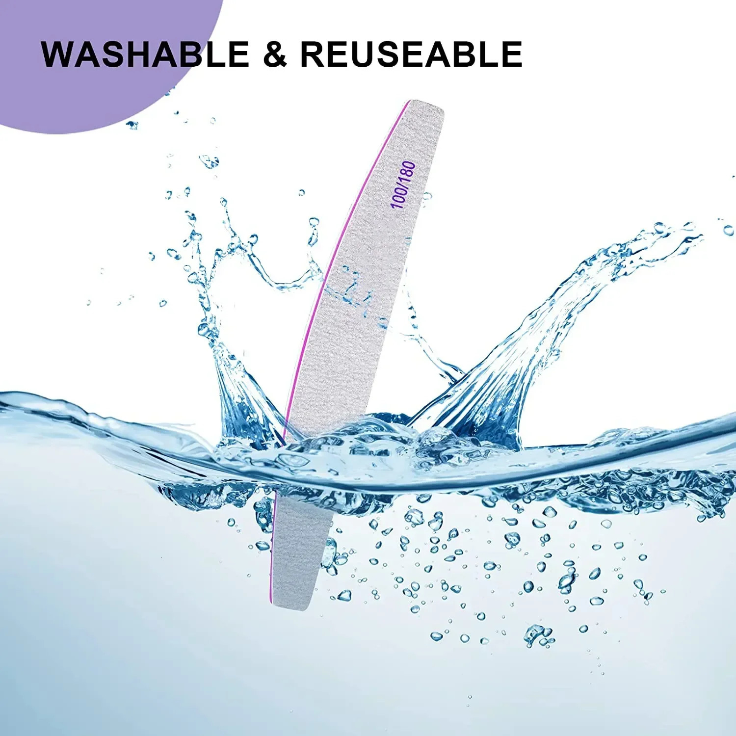 5 PCS Nail File Professional Nail Files Reusable Double Sided Emery Board100/180 Grit Nail Styling Tools for Home and Salon 240627