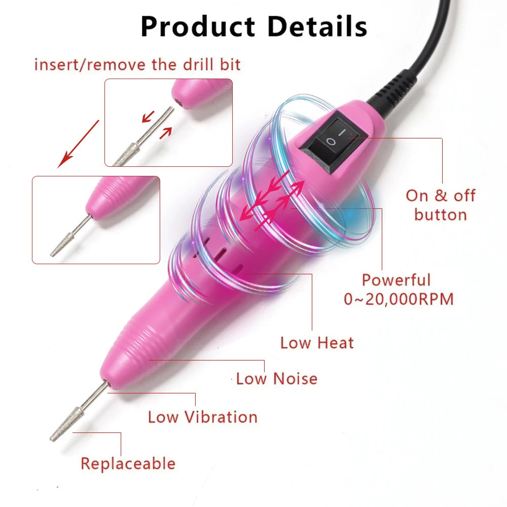 LINMANDA 35000RPM Electric Nail Drill Machine Manicure With Nail Drill Bits Set Nail Files Drill Bits Gel Polish r Tools 240627