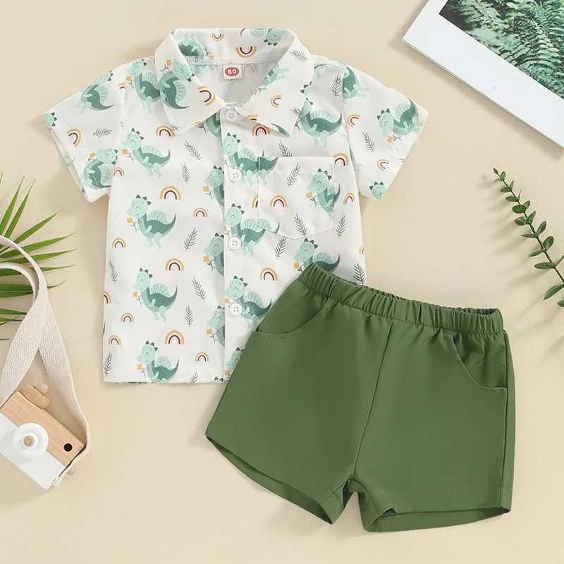Pajamas Baby boy summer clothing set letter printed short sleeved T-shirt top baby clothing set WX5.31