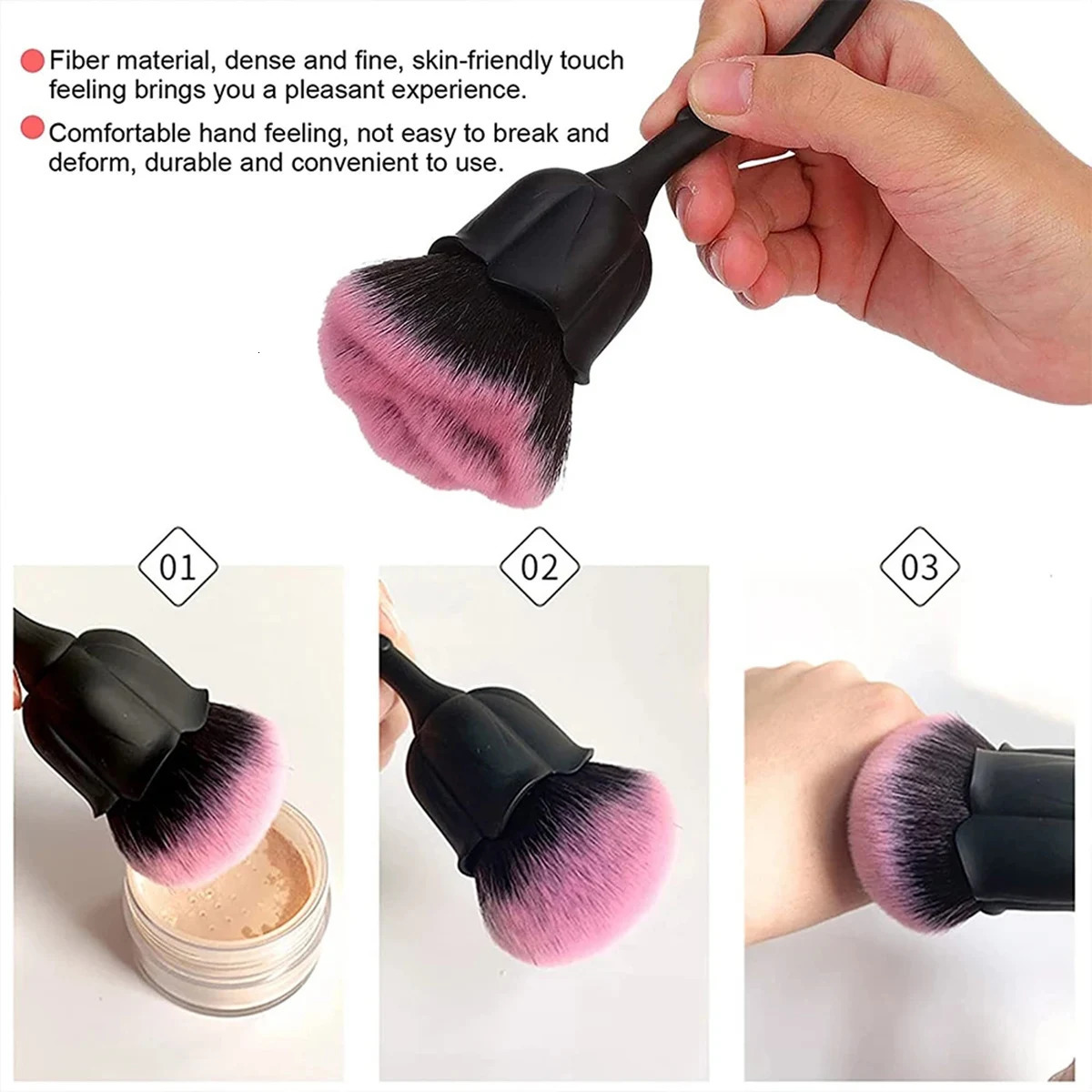 Flower Nail Brush For Manicure Rose Nail Art Brush Nail Accesories Tools Round Small Gel polish Dust Cleaning Brushes 240627