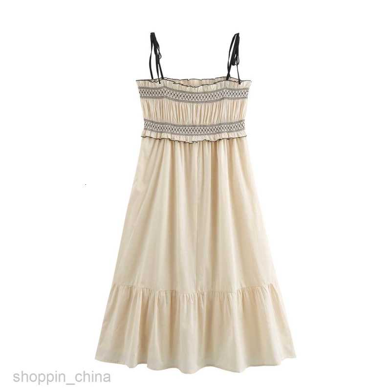 Basic Casual Women Dresses Women's Summer One line Neck Sling Style Lace up Color Block Sling Dress Women's B63127