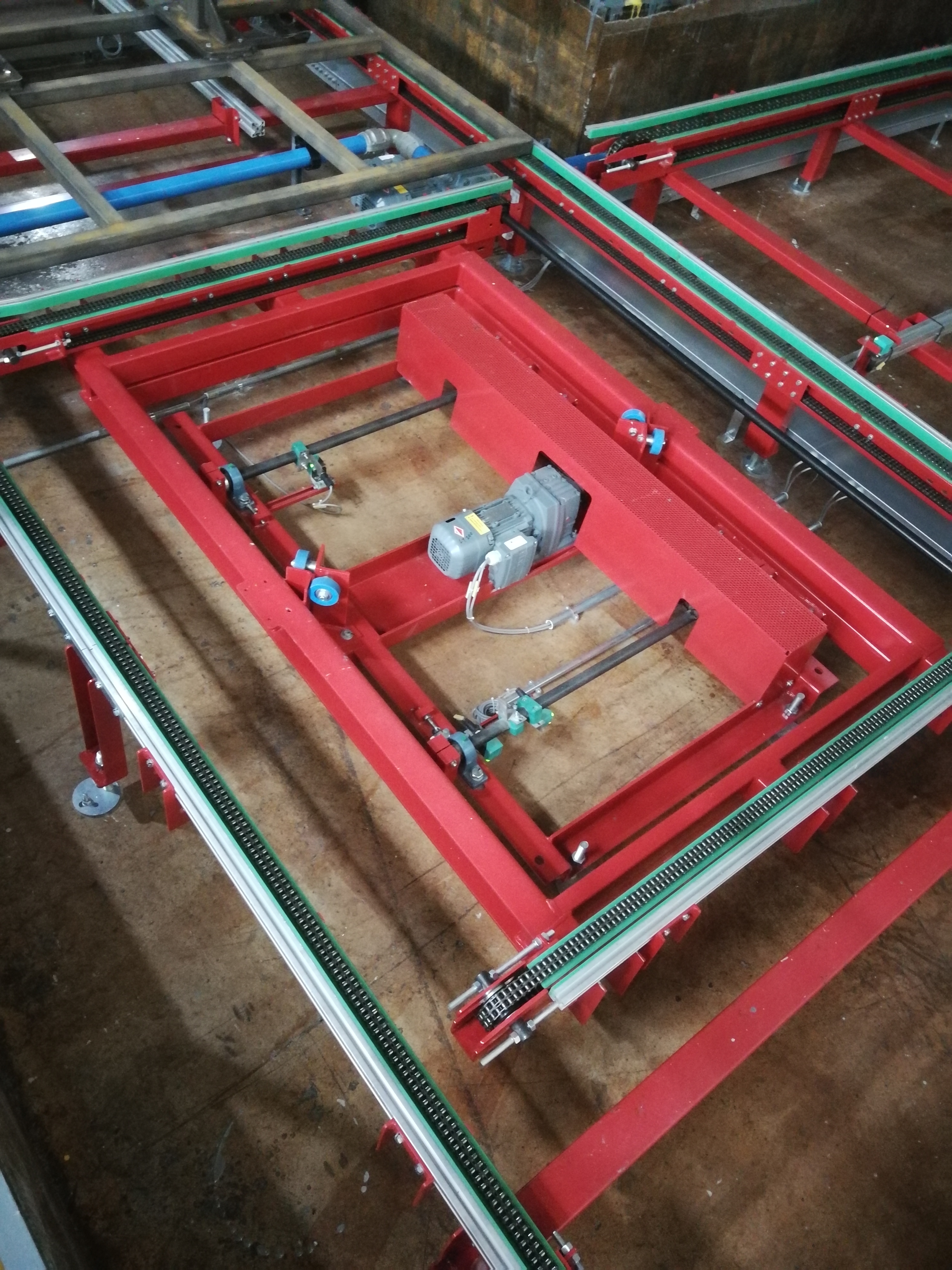 Painting equipment Sled conveying system