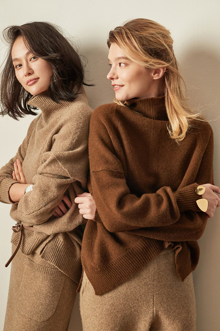 Autumn and Winter New Cashmere Women's High-Necked Pullover Loose Thick Sweater Short Paragraph Knit ShirtF6.29#78 ddmymarket