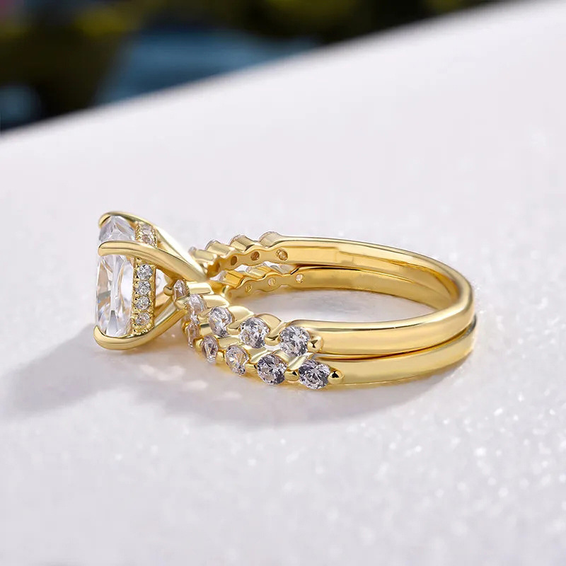 Exquisite Sterg Sier Wedding Rings Set: 5A Cubic Zircon Eternity Band for Women dh5727163