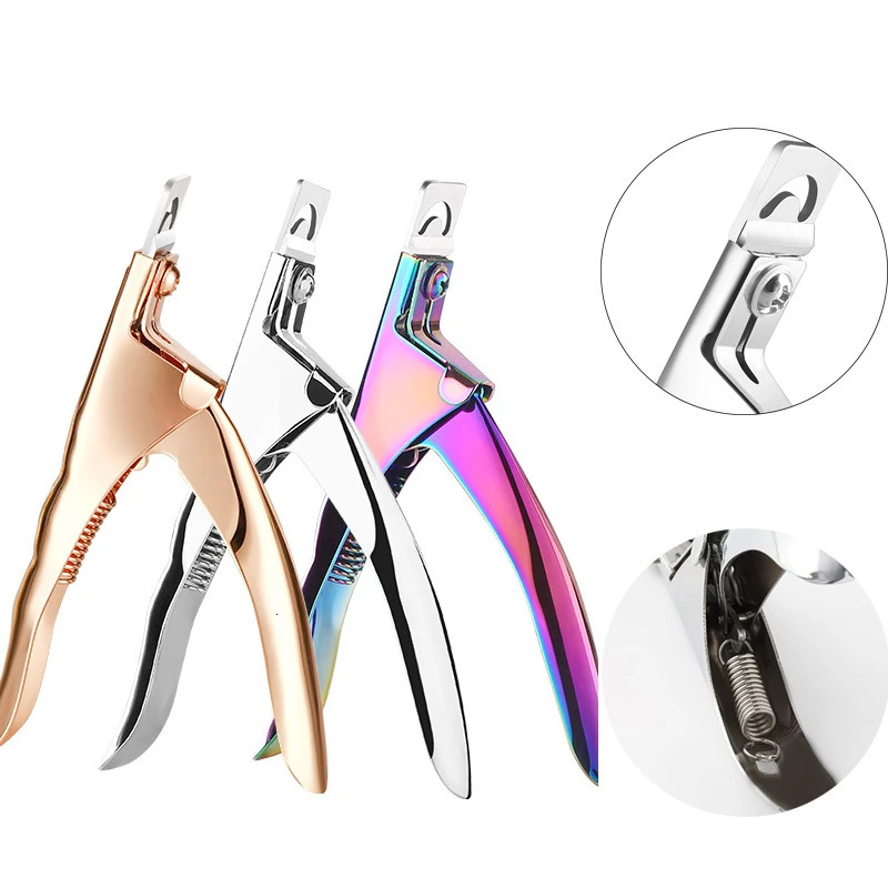3 Colors U Word Cutting Nail Art Clippers French False Nail Tips Edge Cutters Stainless Steel Trimmers DIY Manicure Tool 240627