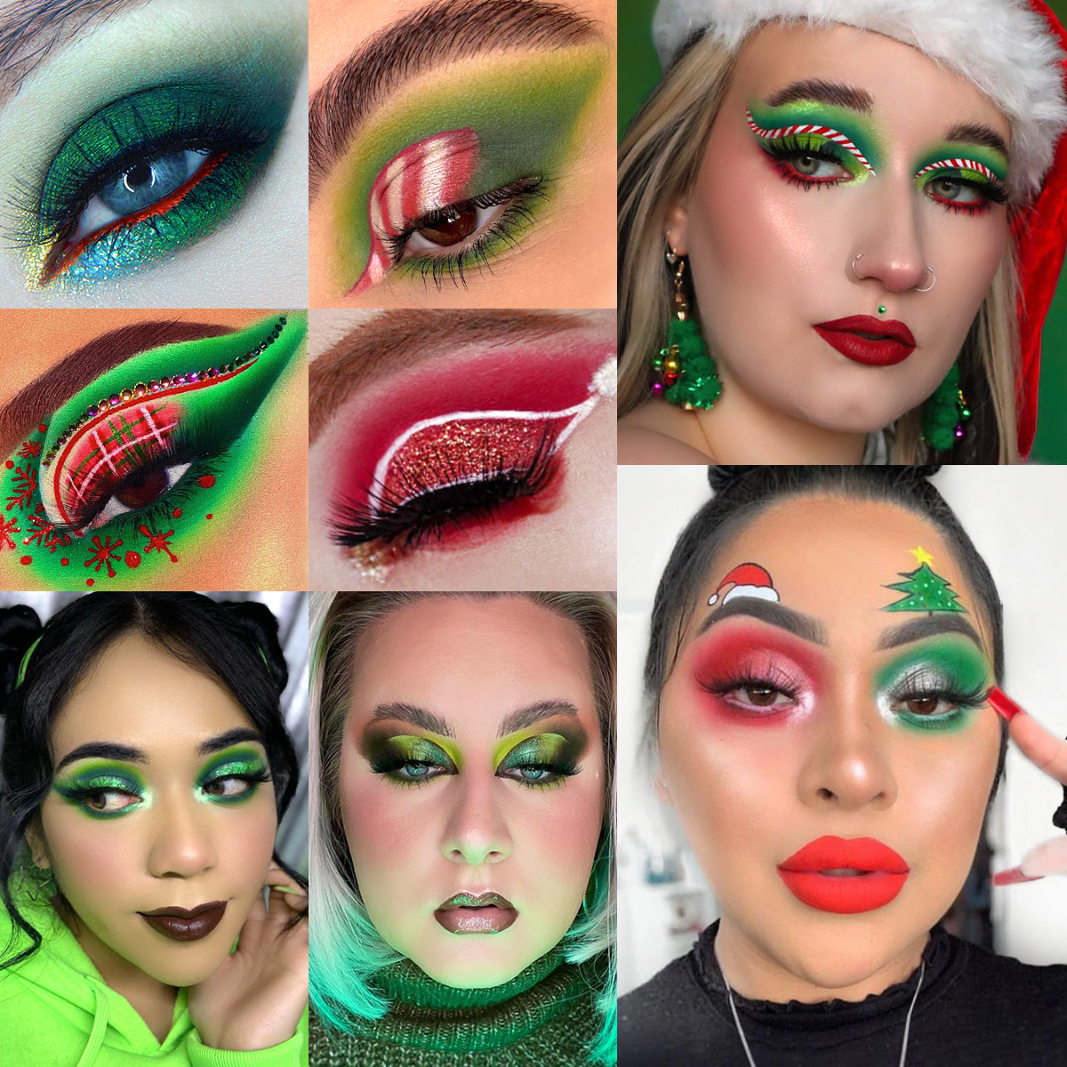 Multichrome Green Eyeshadow Palette,DE'LANCI 18 Colors Highly Pigmented Christmas Makeup Pallet,Green Grinch Eyeshadow Makeup