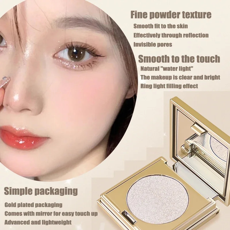 Moonlight Flowing Gold Highlighter Palette Powder Glitter Makeup Face Contour Bronzers Shimmer illuminant Highlight Cosmetics 240627