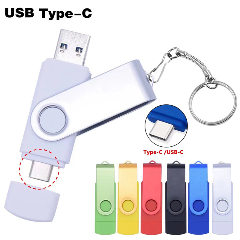 TYPE C USB 2.0 Flash Drive OTG Pen Drive 1TB 2TB USB Stick 2 in 1 High Speed Pendrive External Storage Memory Stick Gift Keychain