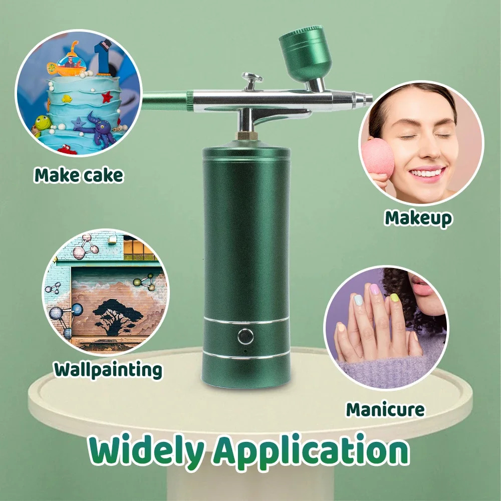 Portable Airbrush Nail Kit with Compressor Mini Cordless Sprayer Gun Perfect for Nails Manicure Art Cake Painting Craft Makeup 240627