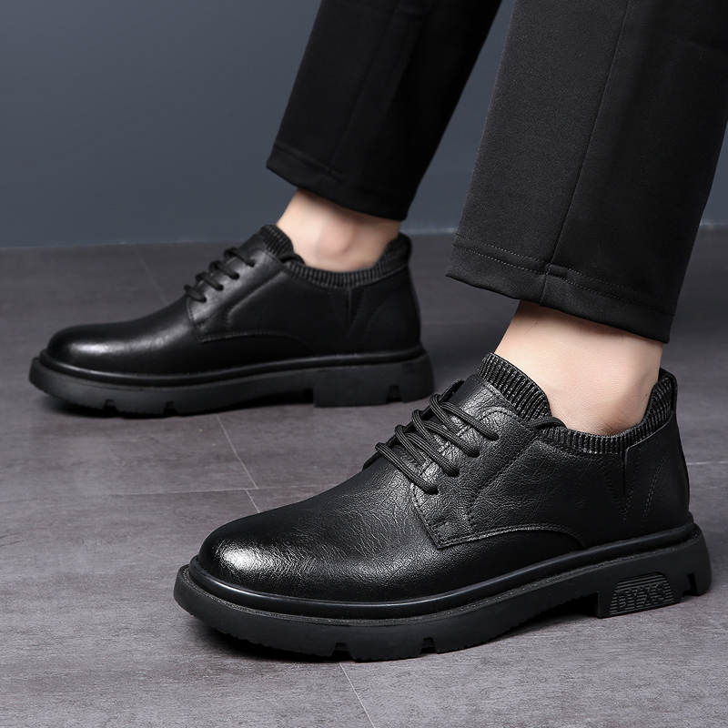 Men Oxford Shoes Trendy Black Casual shoes Luxury British Style Men Boots Outdoor Non-Slip Work Shoes Design Offical Party Boats