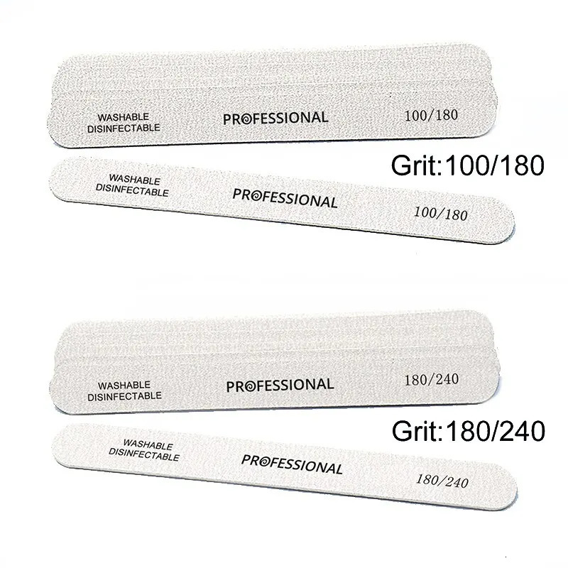 100Pcs Wooden Nail File Professional Sanding Buffer Files 100/180/240 Double Side For Salon Manicure Pedicure UV Gel Tips Tools 240627