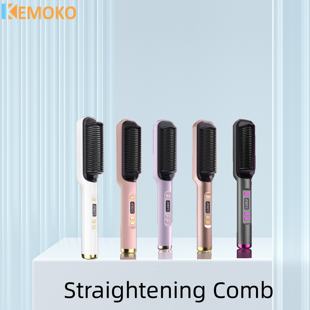 Electric Multifunctional Straight Hair Straightener Hot Comb Negative Ion Anti-Scalding Styling Tool Straightening Brush F628-40