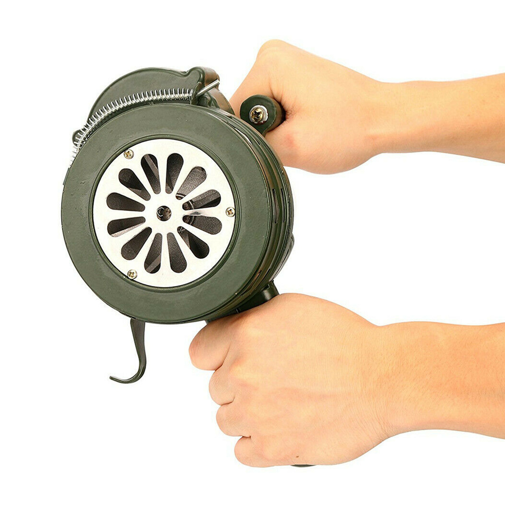 Hand Crank Siren Horn 110dB Manual Operated Metal Alarm Air Raid Emergency Safety EIG88